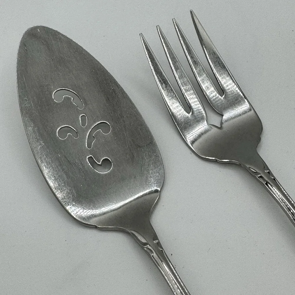 Oneida Chatelaine Serving Pieces Community Stainless Flatware Set of 2 Fork Pie